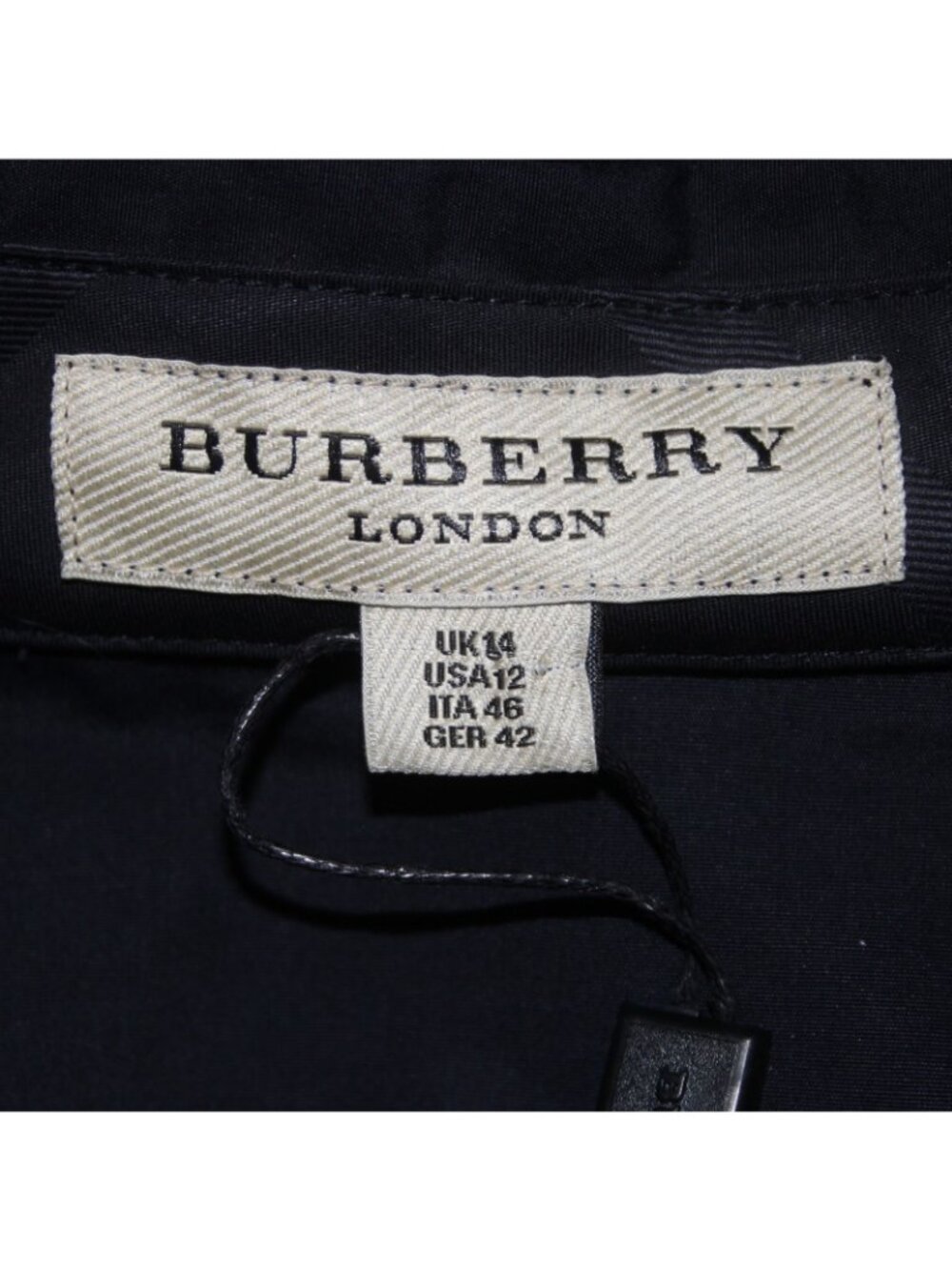 Burberry Dress Sz 12 Navy Blue Pockets Pleated Collared 100% Cotton Dress - Picture 8 of 16